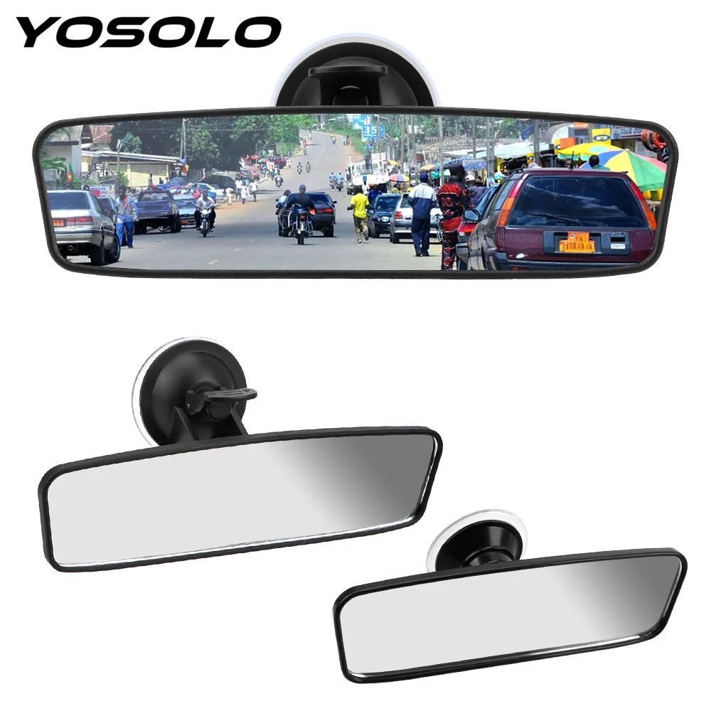 Yosolo360° Rotates Interior Rear View Mirror Adjustable Suction Cup Car