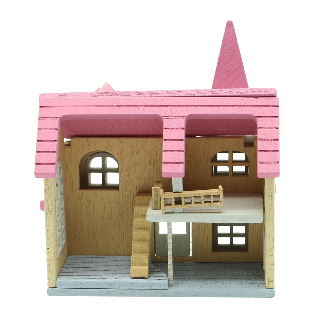 1/12 Mini House Wooden Crafts for DIY Toys Dollhouse Accessories, DIY Handcraft Miniature Project Kit, Fairy Garden Decor