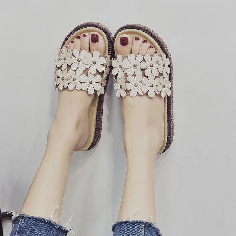 

2019 Summer Platform Heel Flower Sandals Women's Peep-Toe Casual Sandals Women's Comfortable Versatile WOMEN'S Shoes