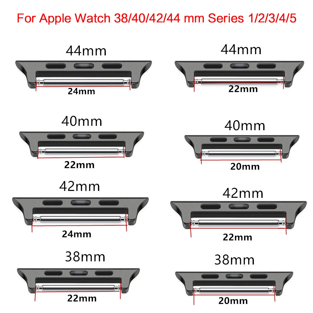10 шт./лот адаптер из нержавеющей стали 1:1 для Apple Watch замена разъема 38 мм 40 42 44