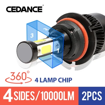 

4sides Super Bright LED Car Headlights H11 Cedance H4 H1 H8 H7 9005 HB4 9006 Auto Bulb 72W 12000LM Automobiles Headlamp 6500K