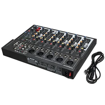 

New 7 Channel Digital Microphone Sound Mixer Console 48V Phantom Power Professional Karaoke Audio Mixer Amplifier with USB EU Pl
