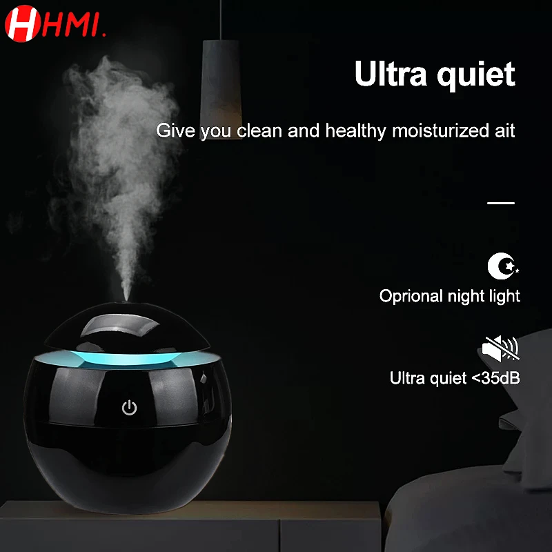 130ML Black Ultrasonic aromatherapy essential oil diffuser home electric air purifier humidifier with 7 colors LED lights | Бытовая