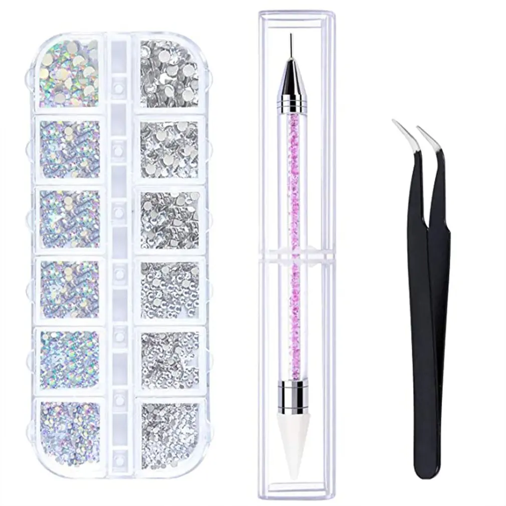 3pcs Set Pen Tools DIY Diamond Painting Point Drill Rhinestones Mosaic Pictures Double Head Nail Art | Красота и здоровье
