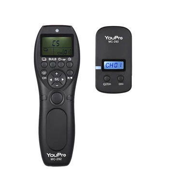 YouPro-mando a distancia inalámbrico MC-292 DC0/DC2/N3/S2/E3, 2,4G, LCD, temporizador, canales de liberación del obturador para Canon/Sony/Nikon/Fujifilm, etc.