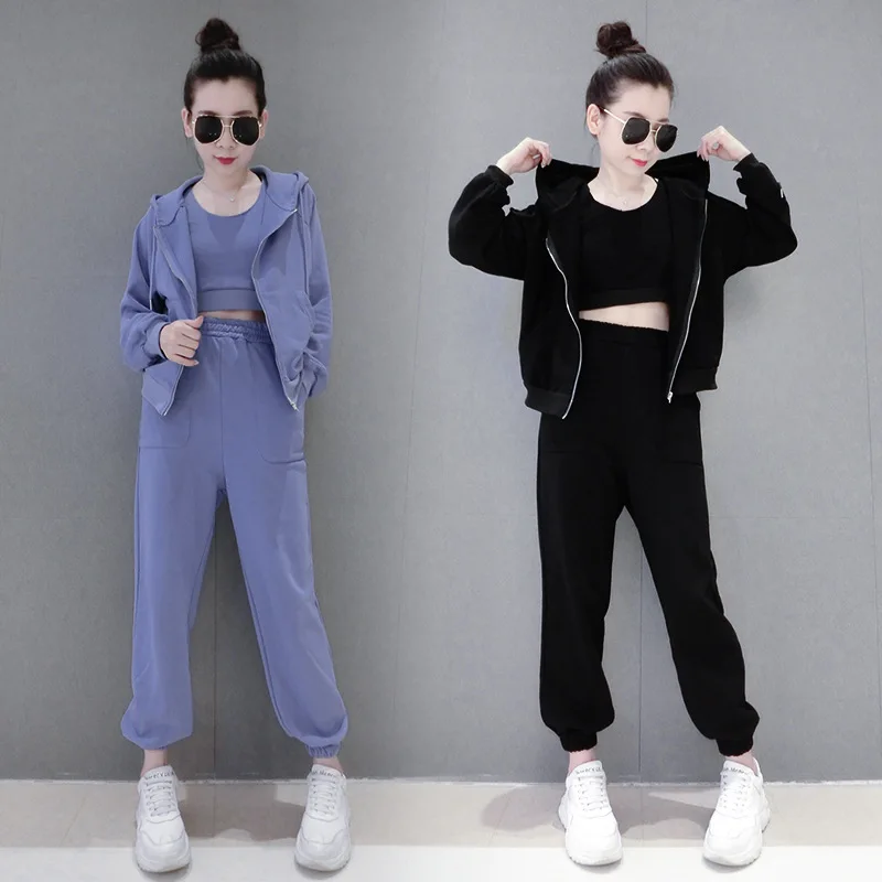 

INS Ozhouzhan Spring And Autumn Casual Sports Hoodie Set Waistcoat Three-piece Set Women's Fashion
