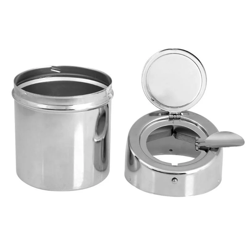 Ashtray Stainless Steel Car Ashtray Universal Cigarette Cylinder Holder Smoking Accessories cendrier voiture ashtray