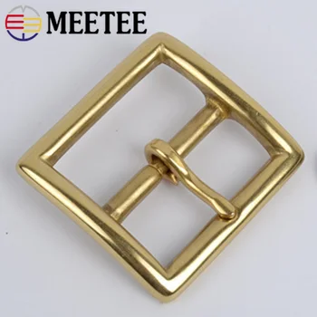 

Meetee 1Pc 40mm Men Belt Buckles Snap Solid Brass Metal Pin Buckle For Belts 37-38mm Waistband Head DIY Jeans Accessories YK133