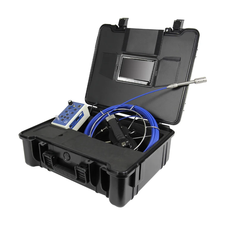

720P HD Video Pipe Drain Sewer Inspection Camera System 7'IPS Screen 23mm HD Camera 5mm Cable Meter Counter DVR ABS Suitcase