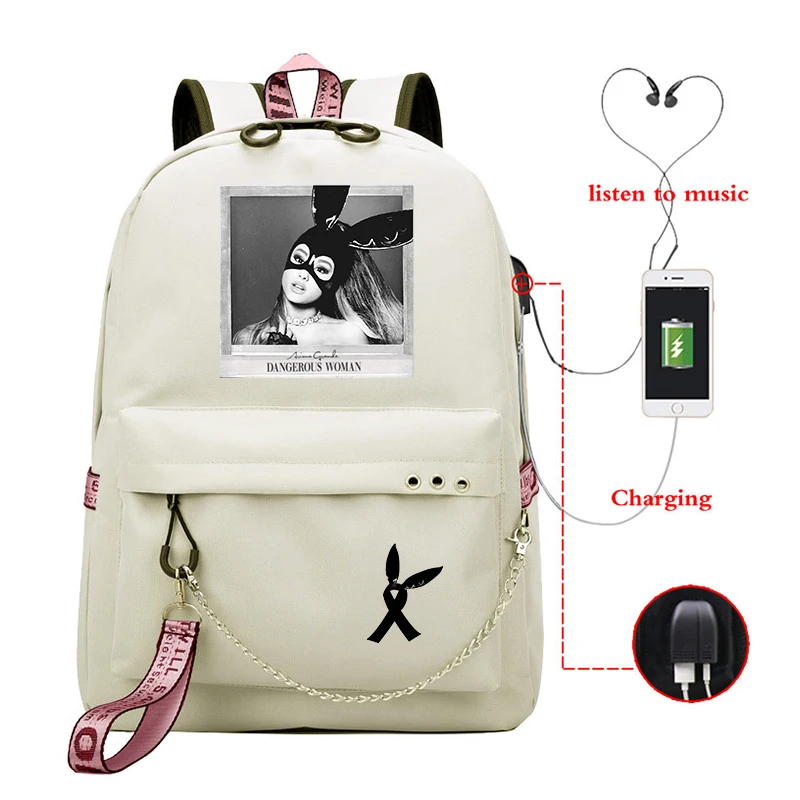 Mochila Ariana Grande, маленький рюкзак, женские рюкзаки, милые школьные сумки для девочек-подростков, рюкзак для ноутбука, корейский рюкзак для путешествий - Цвет: 1