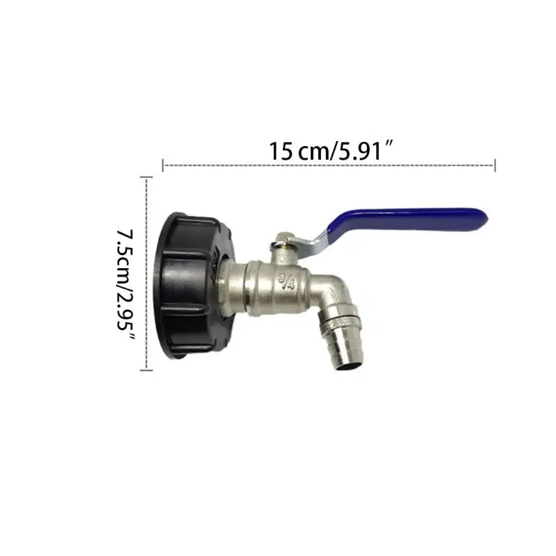 IBC шаровой смеситель для крана бак 3/4 "1" пищевой дренажный адаптер S60x6 1000 л бак для дождевой воды контейнер латунный шланг кран клапан