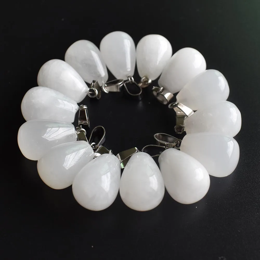 

Оптовая продажа модных подвесок 24 шт./лот хорошего качества из натурального камня в форме капли воды подвески для мужчин и женщин ювелирные изделия Бесплатная доставка