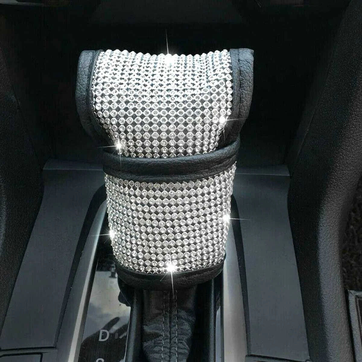 38 см Bling Crystal Стразы Чехлы рулевого колеса автомобиля из искусственной кожи авто чехол для рычага переключения передач