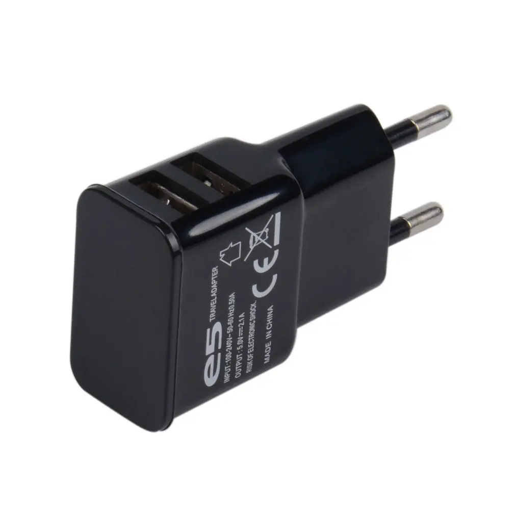 Универсальное зарядное устройство для мобильного телефона с двумя USB разъемами европейского стандарта, 5 В, 2 А, зарядное устройство для путешествий, зарядное устройство для iPhone, Android