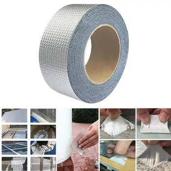 

New! Aluminum Foil Butyl Rubber Tape Self Adhesive Waterproof For Roof Pipe Repair Caulking Super Fix Duct Tape Repair Tape