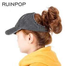 RUINPOP, модная, стильная, конский хвост, бейсболка, женская, Спортивная, Snapback, шляпа, хлопок, удобная, летняя, шапки, повседневная, Спортивная Кепка, s, регулируемая