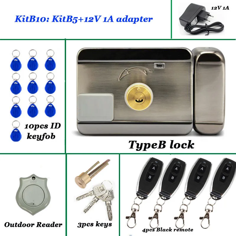 WirelessRemoteControlLock125KhzIDDoorLockKeyUnlockGateLock