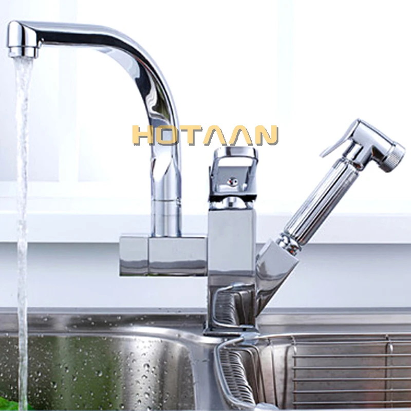 Torneira de cozinha cromada de luxo Latão
