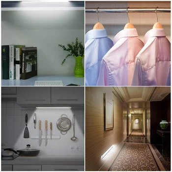 

LED Cabinet Light 38/70/103 leds Ultra-thin USB rechargable Motion Sensor Closet lamps Kitchen wardrobe bookcase lights