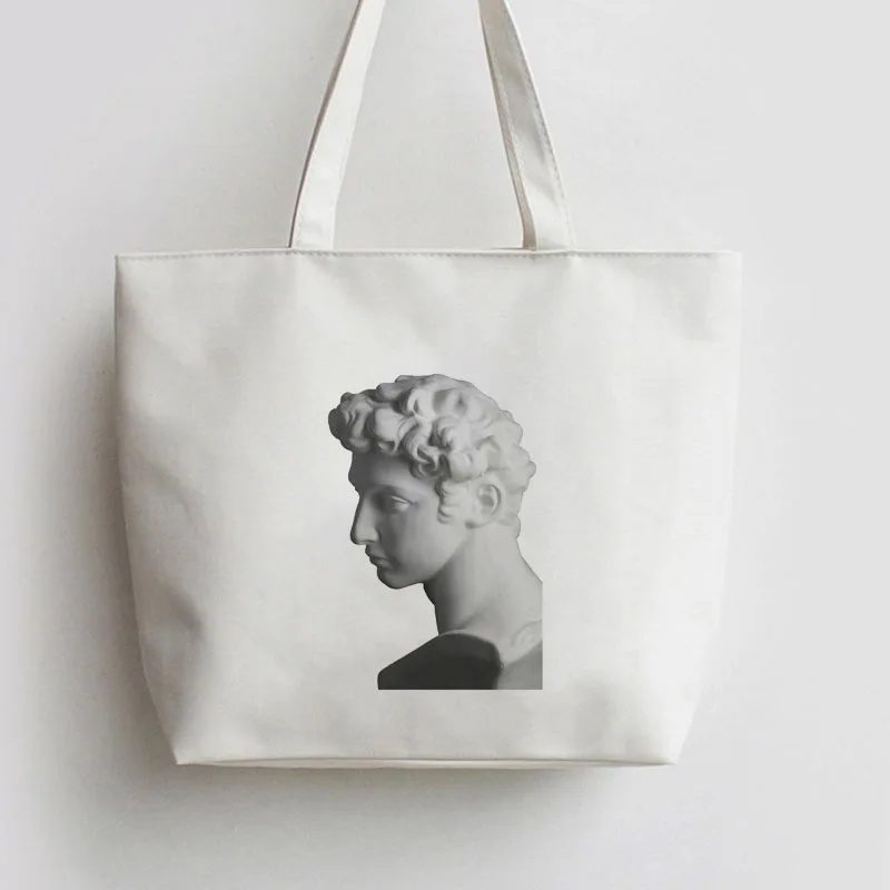 Римский камень статуя отражения на Ренессансе Холст сумка хозяйственная сумка с изображением мультипликационных героев AN414