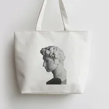 Римский камень статуя отражения на Ренессансе Холст сумка хозяйственная сумка с изображением мультипликационных героев AN414