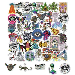 Autocollants dessin animé psychédélique gothique voiture Cool Graffiti esthétique bricolage Art décalcomanies Skateboard réfrigérateur guitare jouets pour enfants 10/30/50 pièces 
