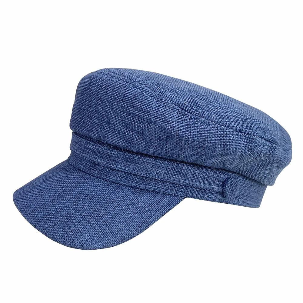 Blue OMEA козырек, кепка, шапка для женщин, ретро-козырек, шляпа художника, плоская верхняя зимняя Кепка с козырьком, одноцветная хлопковая кепка, военная Кепка - Цвет: Blue