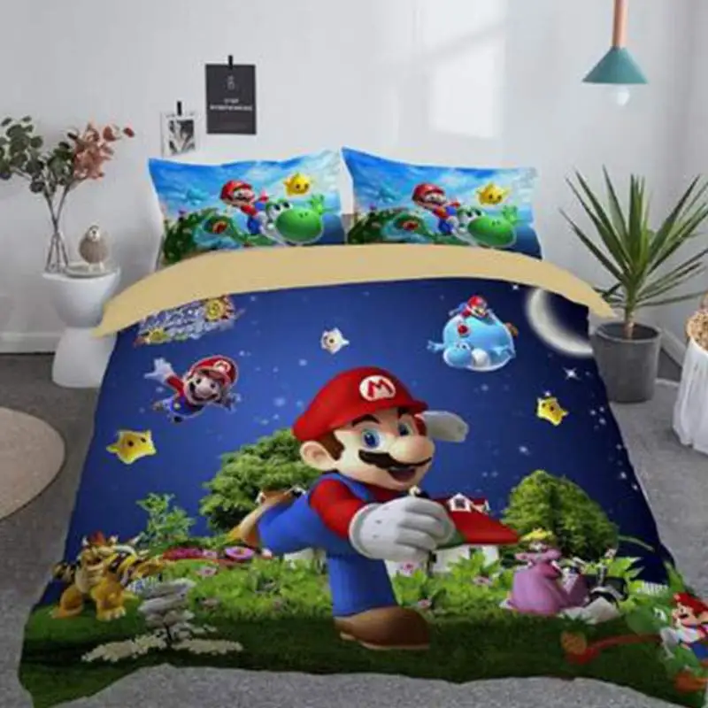 3 шт. 3D мультфильм Постельное белье 140x210 см/180x210c/172x218 см/135x200 см/200x229 см Удобная Лоскутная наволочка Постельное белье s - Цвет: Серебристый