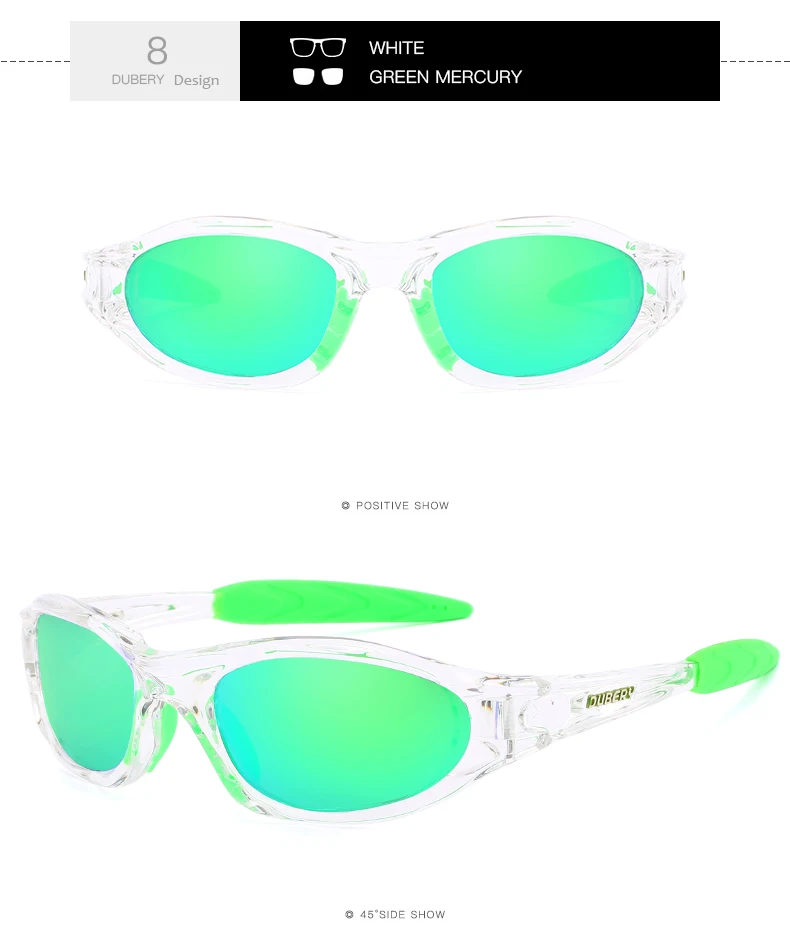 WhiteF GreenL Dubery D781 новая модель камуфляжные зеркальные Спортивные поляризованные солнцезащитные очки для мужчин - Цвет линз: WhiteF GreenL
