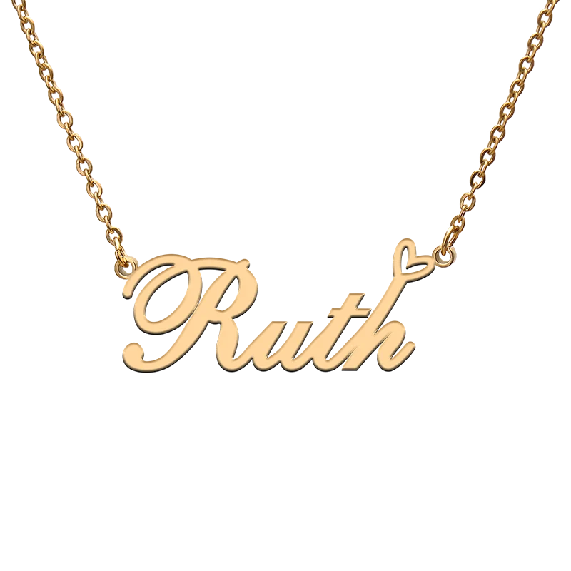 

God with Love Heart Personalized Character Necklace with Name Ruth for Best Friend Jewelry Gift