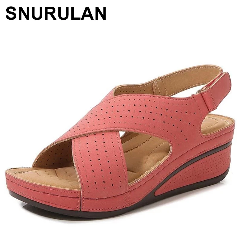 

SNURULANWomen Sandals Wedges Heels Sandals Gladiator Summer Shoes Women Plus Size 35-43 Shoes Female Summer Sandalias Mujer
