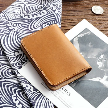 

YIFANGZHE Retro handmade ultra-thin card wallet multi-function bank card cover driving license