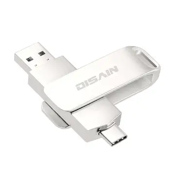 

128GB Type-c/USB 3.1 Flash Drive OTG Pen Drive Usb Flash Memory Stick Pendrive U Disk for Phone Computer (Silver)