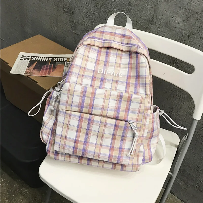 

Plaid Design Backpack for Women Preppy Style School Students Shoulder Back Pack Large Capacity Book Bag Casual Travel Backpacks