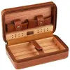 COHIBA Portable Cedar Wood Cigar Humidor Box Travel Leather Cigar Case Storage 4 Cigars Box Humidor Humidifier For Sigar ► Photo 1/6