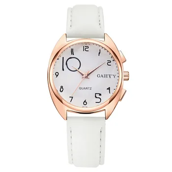 

No.2Women Watches Fashion Leather Band Analog Quartz Round Wrist Watch Watches Simple Quartz Clock For Women horloges vrouwen