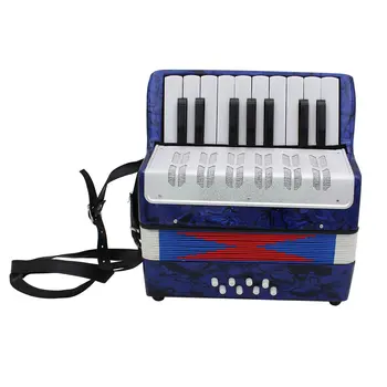

1PC 17 Key 8 Bass Small Accordion Educational Musical Instrument Toy for Children Early Learning Blue Gift