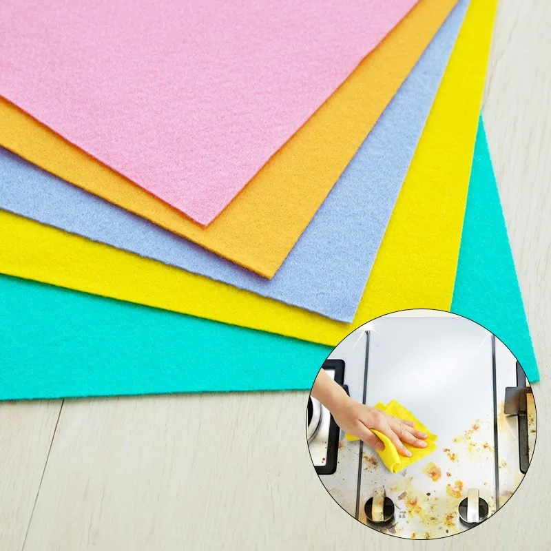 

Kitchen Clean Dish Cloth Wash Towel Double Sided Suction Water Microfiber Non linting Non Stick Oil Towel Kitchen Tools