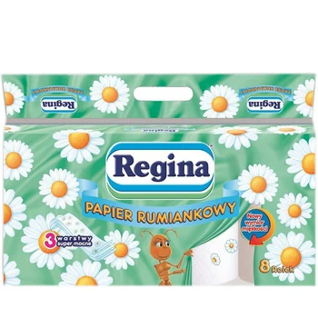 

Toilet paper Regina, 406409, scented, with camomile decoration, 3 layers 8x10