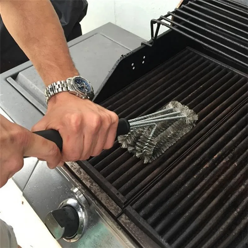 

BBQ Grill Cleaning Brushes Scraper Scrubber Stainless Steel Wire Bristle Barbecue Cleaning Tool Charcoal Grilling Cleaning