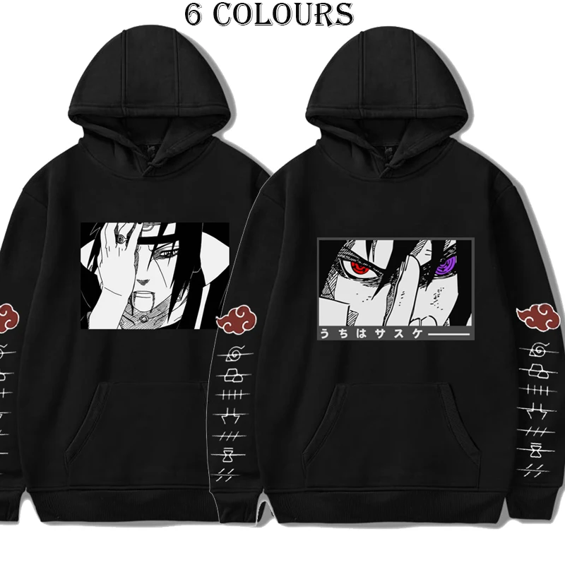 

Naruto Akatsuki Cloud Symbols Hoodie Harajuku Itachi Uchiha Pullover Men Women Anime Sweatshirts Winter Clothes Jacket Coat