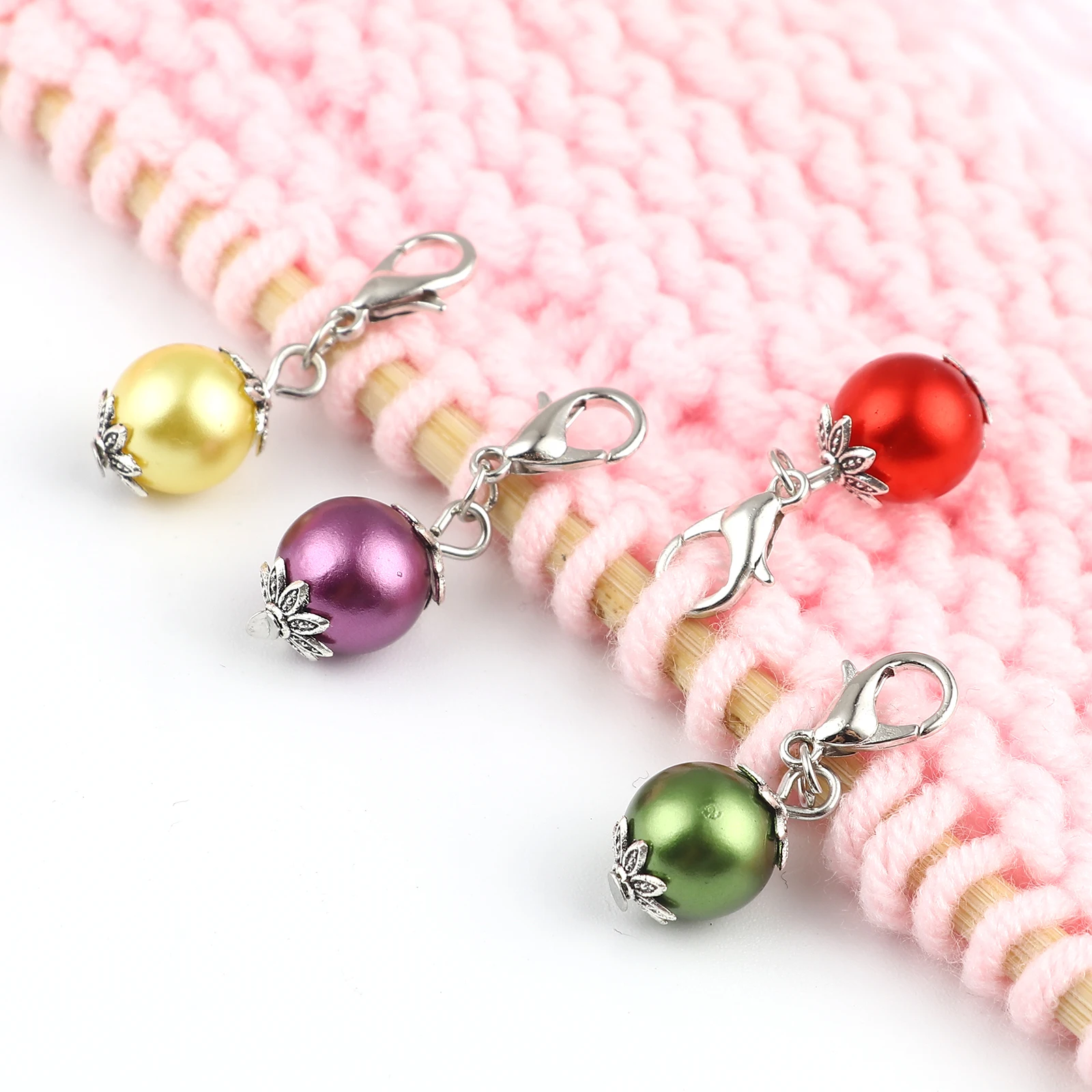 

12 PCs Bowknot Knitting Stitch Markers At Random Color For Crochet Stitch Lock Needlework Accessories Knitting Locking Marker