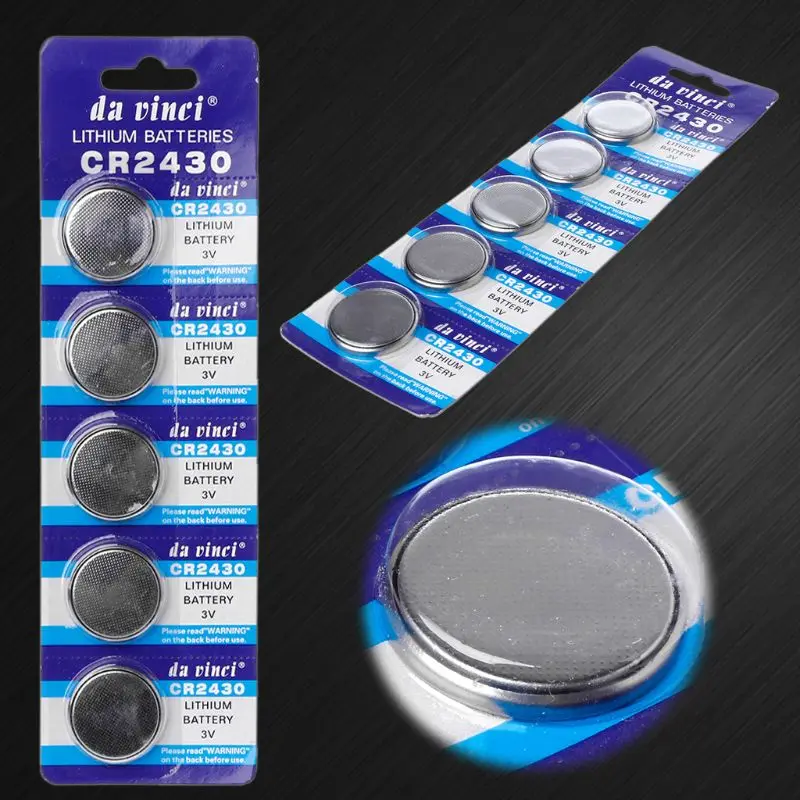 5 uds batería de botón CR2430 3V electrónicos de litio pila de moneda baterías DL2430 BR2430 ECR2430 KL2430 EE6229 reloj juguete auriculares