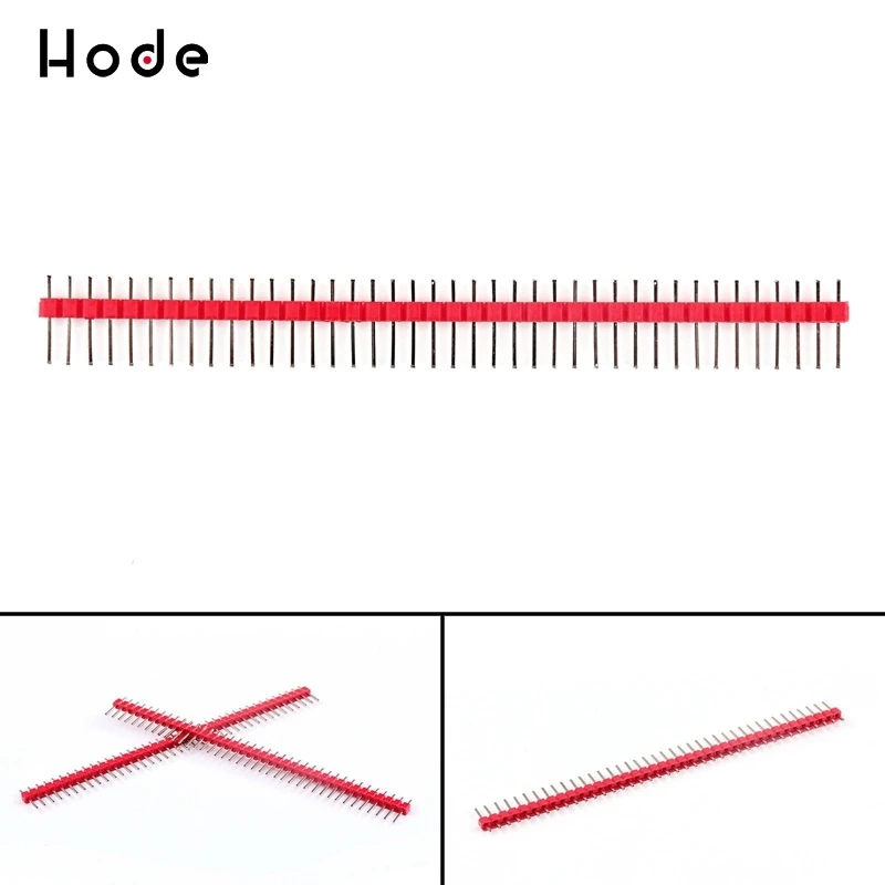 

10PCS Red 2.54mm 40 Pin Male Single Row Pin Header Strip ZH1