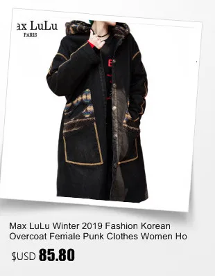 Max LuLu Korean Fashion Luxury Streetwear Ladies Long Parka Womens Vintage Denim Winter Jackets Thicken Warm Coats Windbreakers