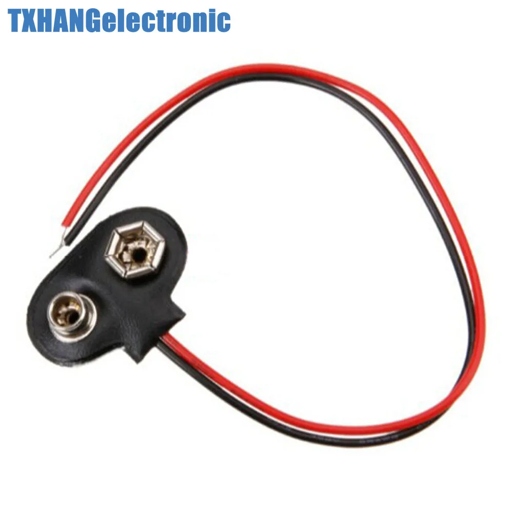 PP3 9V Batería Conector Tipo T Snap Clip De Plomo 15cm Plug Conector Adaptador