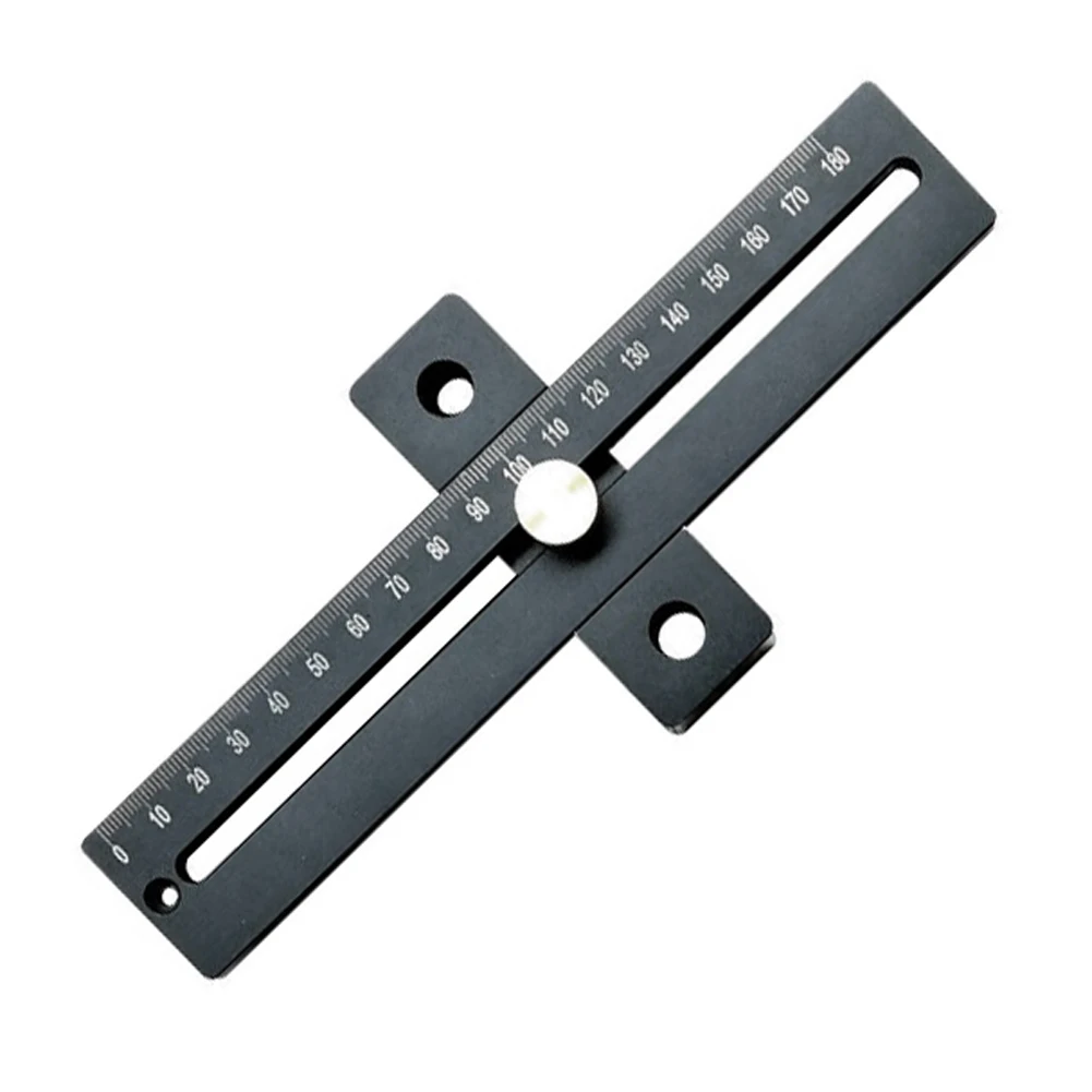 

180MM/280MM T-shaped Ruler Woodworking Aluminum Alloy Limit Ruler Fine-tuning Multi-function Scriber Hole Rulers