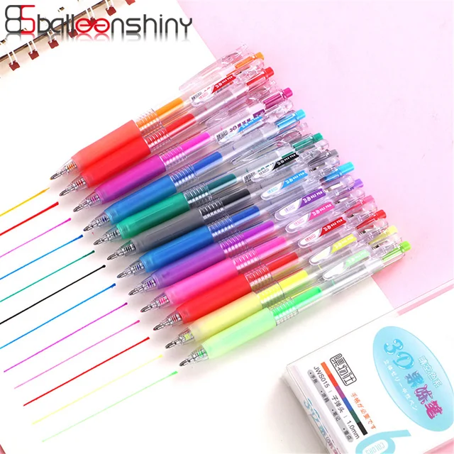 BalleenShiny 6PCS Colors Jelly Pen Set Kids Drawing Art Gel Pen For Scrapbook Album Painting Tool Baby Education Toy Child Gift 1
