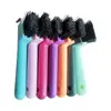 1pc Anti-Slip Soft Grip Hoof Pick Rubber With Brush Plastic Horse Hoof Care Grooming Horseshoe Brush Professional Cleaning Tools