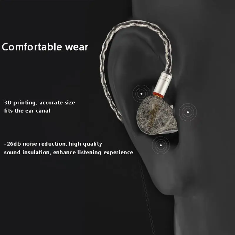 MAGAOSI DQ4 2BA 2DD Hybrid Earphone In Ear Hifi Monitor DJ Studio Noise Cancelling Music Earbuds MMCX Audiophile Earphones